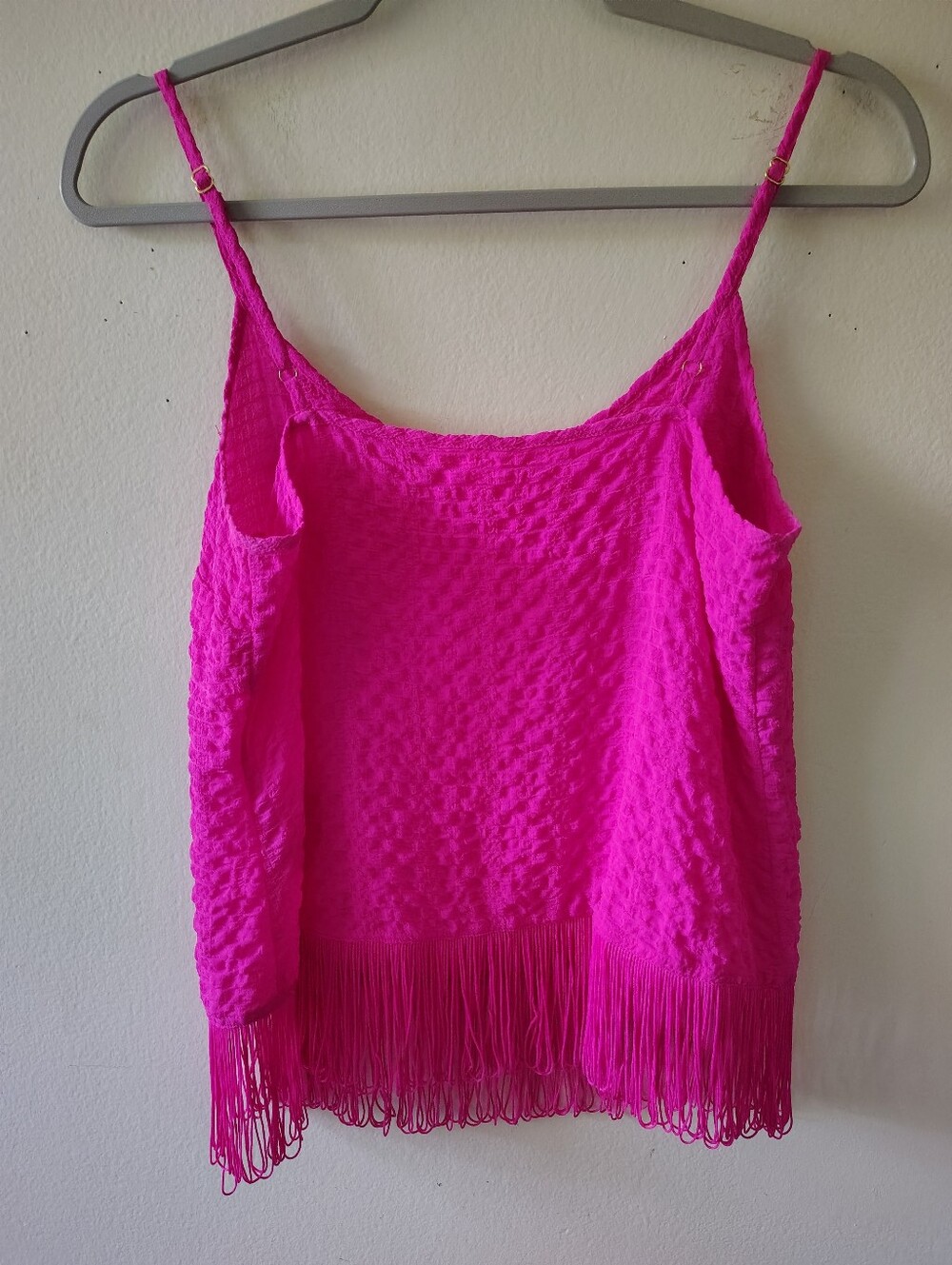 Lilly Pulitzer Pink Fringe Tank Top XS Rodeo Textured Knit Boho Festival Glam - Picture 5 of 5